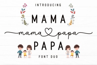Mama Papa Duo Font: Dual-Family Creative Projects